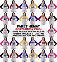 PAKET HEMAT Isi 3 Pcs Harga 35000 Atasan Wanita Raglan Lengan Panjang Murah Berkualitas