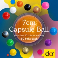 50pcs 70mm (7cm) Solid Color Empty Plastic Ball for Lucky Draw Decoration Gift Packing, Capsules Bal