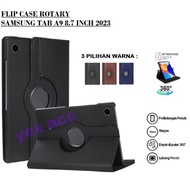 Samsung Galaxy Tab A9 Casing Samsung Tab A9 8.7 inch 2023 Flip Cover Casing Rotary Leather Stand