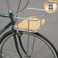 死飛公路車26寸復古自行車鋁合金竹板購物籃籃子車筐子菜籃置物籃