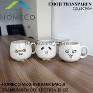 HOMECO 1pcs Ceramic Mug 13oz Pear Emoji Japanese Collection Transparent Emoji Glass