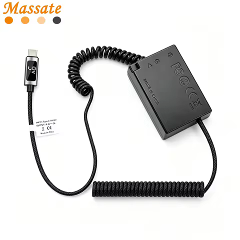 Massate LP-E17 LP E17 Dummy Battery 9V PD DR-E18 Adapter for Canon EOS R50 R10 RP M50 Mark II 200D 8
