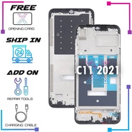 For Realme C11 2021 Middle Frame Front Housing Back Door Panel Frame Bezel