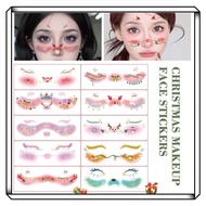 Christmas Makeup Face Stickers Christmas Sweet Girl Love Face Powder Stick Tree Blusher Makeup I9y2