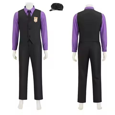 Anime Game Purple Guy William Afton Cosplay Costume Outfits William Fancy Suit With Hat Full Set Hal