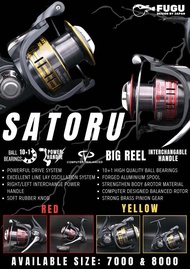 REEL PANCING LAUT POWER HANDLE FUGU SATORU 7000 8000 MURAH