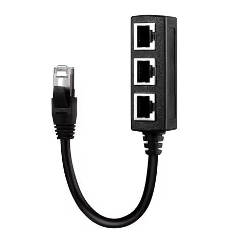 Rj45 Splitter Ethernet Cable 1 Male 3 Female Network Extension Adapter for Computer TV Router Networ