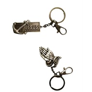 Alloy Metal Keychain (Pewter-Like) * Praying Hand / Anchor *  Christian Gift * Chosen Treasure