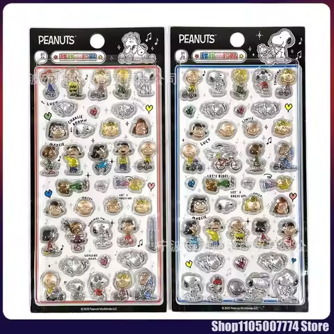 1/4pcs Japanese Snoopy 3d Relief Crystal Sticker Cute Diy Mobile Phone Decoration Sticker Student Ha