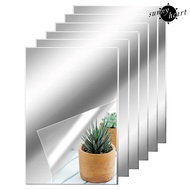 [SNNY] Mirror Decal Self Adhesive Flexible Waterproof Reflect Clear Home Decoration Square Shape Bathroom Living Room Home Mirror Sticker Home Mirror