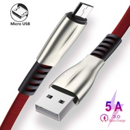 🧼CM 1M Zinc Alloy Braided Micro USB Fast Charging Data Wire For Huawei Y5 Y6 Y7 Y9 2018 Honor 8A 8S 8X 9 Lite Data Sync