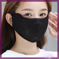 YEze】ครีมกันแดดที่บังแดดหน้ากากลูกไม้กันแดดผ้าคลุมหน้าหน้ากากป้องกันยูวีสายรัดปรับได้แบบระบายอากาศได้