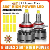 Dualvision  H4 H7 LED Canbus 360 LED H11 H1 H4 180000LM 400W 2pcs Car Headlight Bulb HB3 HB4 HIR2 90