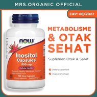 Now Inositol 500mg 100 Veg Capsules - PCOS hormonal imbalance