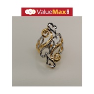 22K 916 Gold Two Tone Fleur Ring