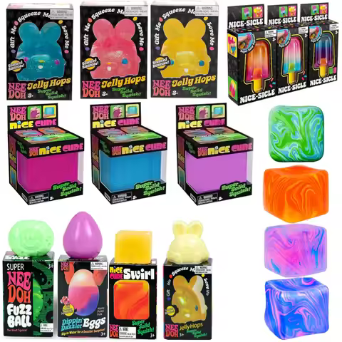 Schylling Needoh Nice Cube Sensory Fidget Cube Stress Relief Squishy Cube Anti-Anxiety Squeeze Objec