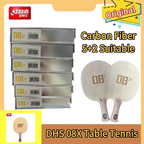DHS 08X Table Tennis Blade Carbon Fiber 5+2 Suitable for Choppers Pingpong Racket with Original Box 