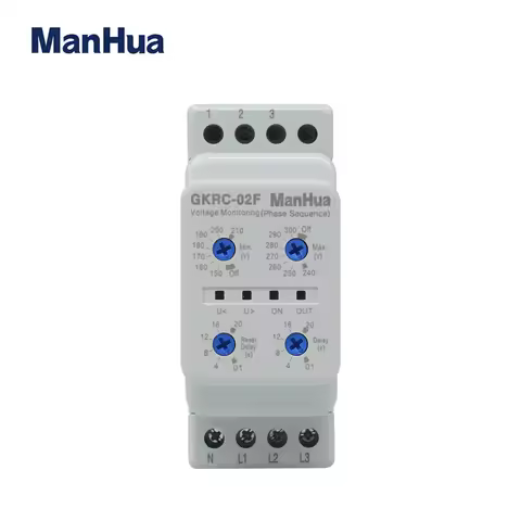 ManHua Three Phase Four Wire GKRC-02F Voltage Monitoring Phase Sequence Device Monitor Relay