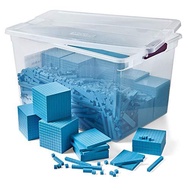 Hand2mind 1610 Blocks, Blue Plastic Base Ten Blocks, Place Value Manipulatives