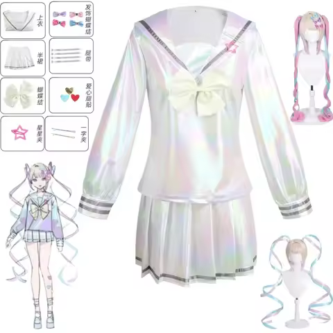 Game NEEDY GIRL OVERDOSE KAngel Cosplay Costume Full Set of Clothing Sailor Suit Jk Uniform Laser Co