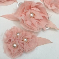 1set Chiffon Pearl Corsage Fairy Brooch Pin Corsage Flower Rose Wedding Bridal Corsage Boutoniere We