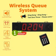 Wireless Queue Calling System/4-Digit/QMS Queue System/English & Ding Dong Version (Wireless LED Num