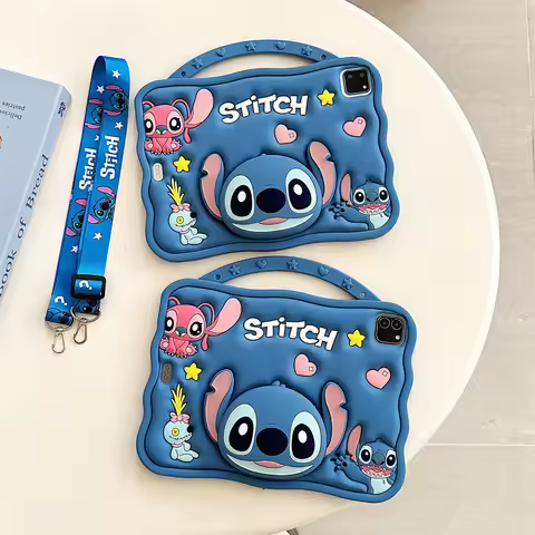 Cute 3D Cartoon Stitch Silicone Tablet Protective Case For IPad 10 9 8 7th Mini Air 1 2 3 4 5 6 10.9