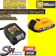 DeWalt 20V MAX 2.0Ah Battery Kit + 2.0Ah Charger DCB183 DCB 183 1x / 2x Battery DCB 1102 DCB1102
