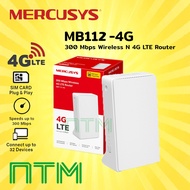 Mercusys UNLIMITED Mod Modem MB112-4G 300Mbps Wireless N 4G LTE Plug and Play Router Band 28 (Powere