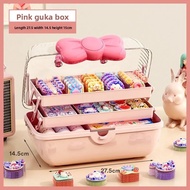 Adorable Butterfly Knot Macaron Pink Purple Girls Hair Accessories Guka Storage Box Desktop Organize