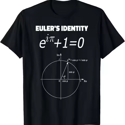 Euler's Oiler Identity Math Equation Complex Number Math Formula Graphic T-Shirt Casual Science Top 