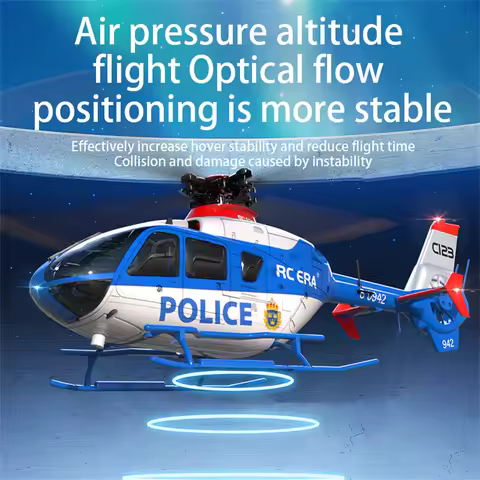 C123 6CH RC Helicopter 1/32 3D Optical Flow RC Aircraft EC135 Double Brushless Direct Single Paddle 