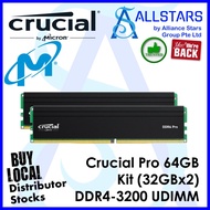 (ALLSTARS) Crucial Pro 64GB Kit (32GBx2) DDR4-3200 UDIMM/Long DIMM for Desktop (CP2K32G4DFRA32A) (Wa