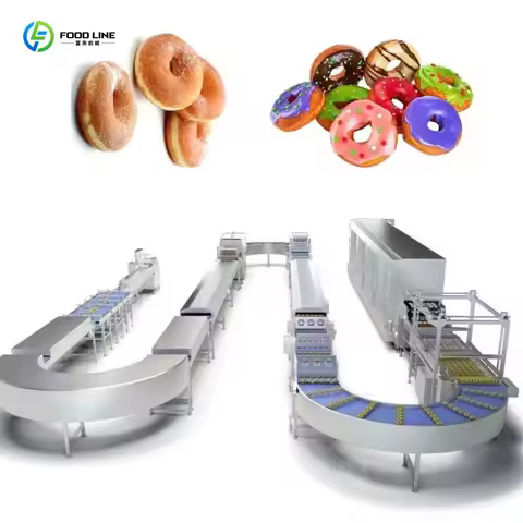 Customized Automatic Yeast Mini Doughnut Making Machine High Yield Industrial Doughnut Production Li