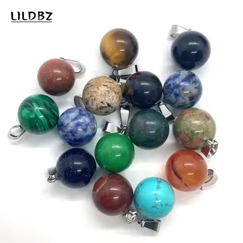 Natural Stone Round Bead Pendant 14x18mm Pink Crystal Golden Sandstone Pendant Used To Make DIY Earr