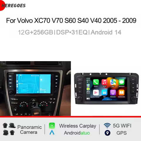 CHSTEK 8" Carplay Android 14.0 8G+256G 8Core GPS Car Android Player Wifi multimedia For Volvo XC70 V