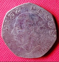 431大型墨西哥1985年多角型（10披索）錢幣乙枚。#618年中慶