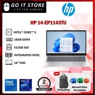 HP 14-ep1143TU 14" FHD Laptop Natural Silver ( C5-120U, 16GB, 512GB SSD, Intel, W11, HS+M365 )