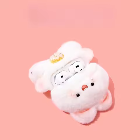 Funny Fluffy Fur Plush Cute Cartoon Monster Earphone Case for Airpods Pro 4 3 2 1 Headset Protective