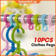 [Ready] 10Pcs Windproof Clothes Pegs Drying Clothes Buckles Hanger Windproof Hook Laundry Hook Clip Plastic Hanger Windproof Buckles