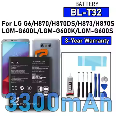 1100% New High Quality BL-T32 Battery For LG G6/H870/H870DS/H873/H870S Replacement Battery Bateria+F