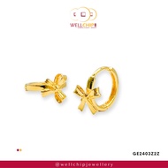 WELL CHIP Bow Shaped Gold Earring- 916 Gold/Anting-anting Emas - 916 Emas
