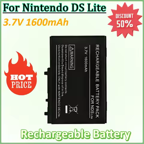 New 3.7V 1600mAh NDS Lite Battery for Nintendo DS Lite for Nds Ndsl Rechargeable Lithium Games Conso