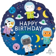HAPPY BIRTHDAY SPACE CATS 17in Foil Balloon Party Decoration 41271
