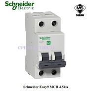Schneider Easy9 6A 10A 20A 32A 40A 63A 2 Pole MCB 4.5KA