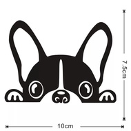 Buldog Peeking Car Rearview Mirror Sticker