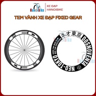 Fixed Gear bicycle rim decal sticker 4cm 7cm HED, FF, TOKYO 700c