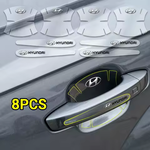 8pcs Transparent Car Door Handle Protector Film Sticker Decoration For Hyundai Accent Tucson Azera G