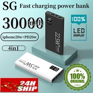 【 SG Local Inventory 】 Portable 22.5W powerbank fast charging power bank 30000mAh PD20W LED