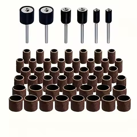 Sanding drum kit for drill press and power drill, including rubber drum spindle drum kit sanding bel